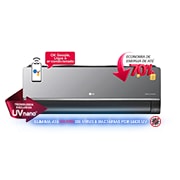 Vista frontal de Ar Condicionado LG DUAL Inverter Artcool Voice UV Nano 18.000 Quente/Frio 220V S4-W18KLRXC
